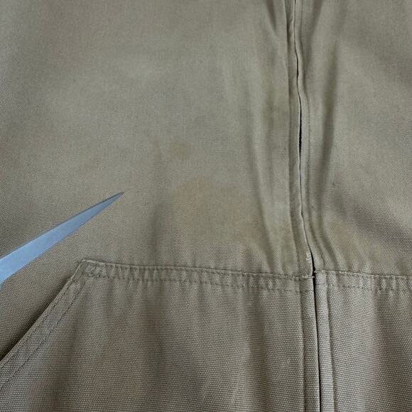 Carhartt Jacket Men;s 2XL J189 Tan Full Zip Bomber Coat Big & Tall Preowned READ - Picture 9 of 16